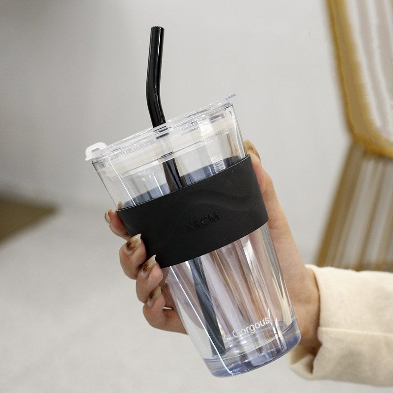 Aurores boréales, verre de paille portable, maison, étudiant