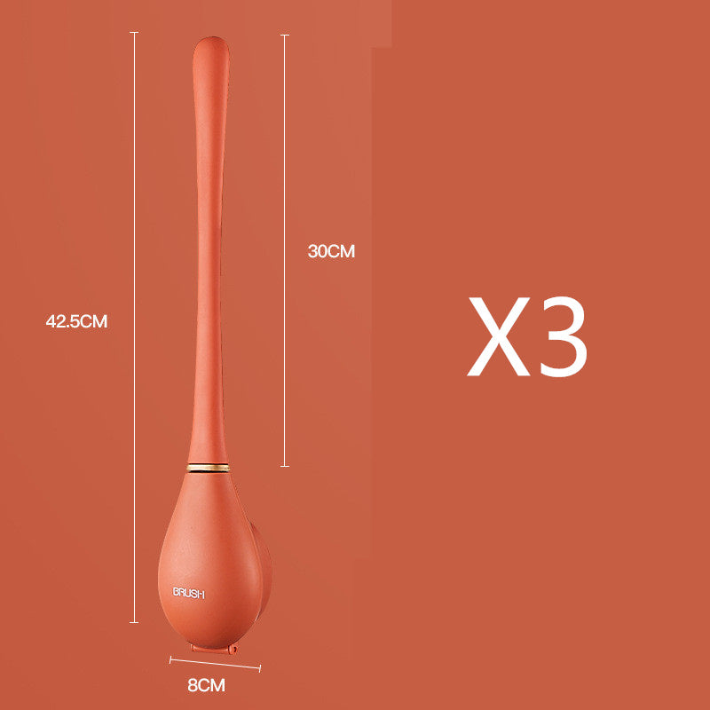 Brosse ménagère murale à long manche en silicone pour toilettes