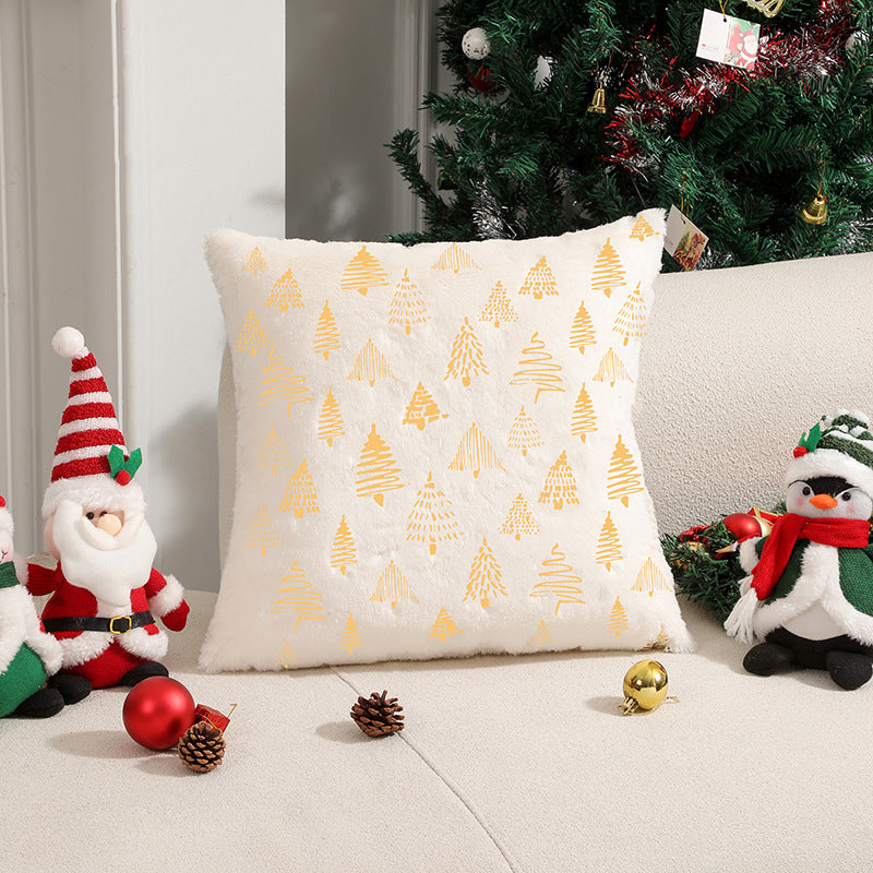 Taie d'oreiller double face à motif sapin de Noël