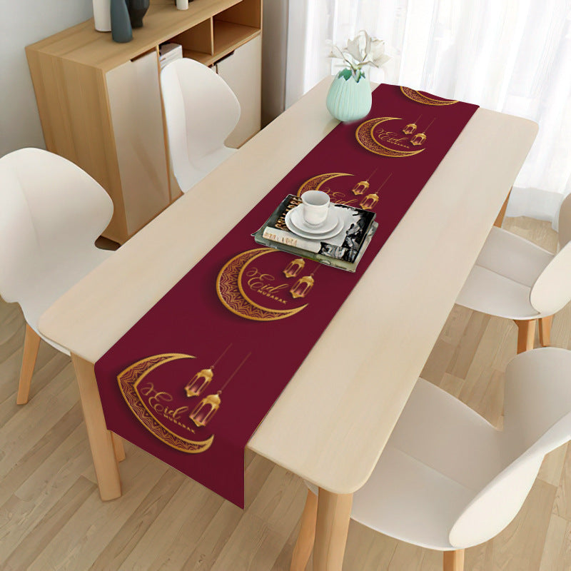 Drapeau de table décoratif en tissu pour la maison musulmane pendant le Ramadan