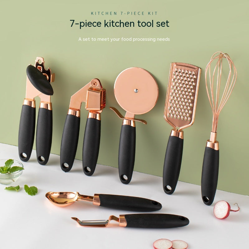 Ensemble d'éplucheurs de cuisine plaqués cuivre