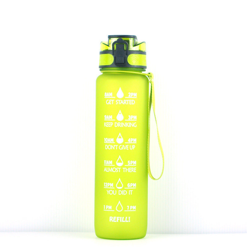 Gourde transparente 1000 ml, style kawaii, sans BPA, avec infuseur intégré. Convient également pour le sport et le lait. Gourde transparente.