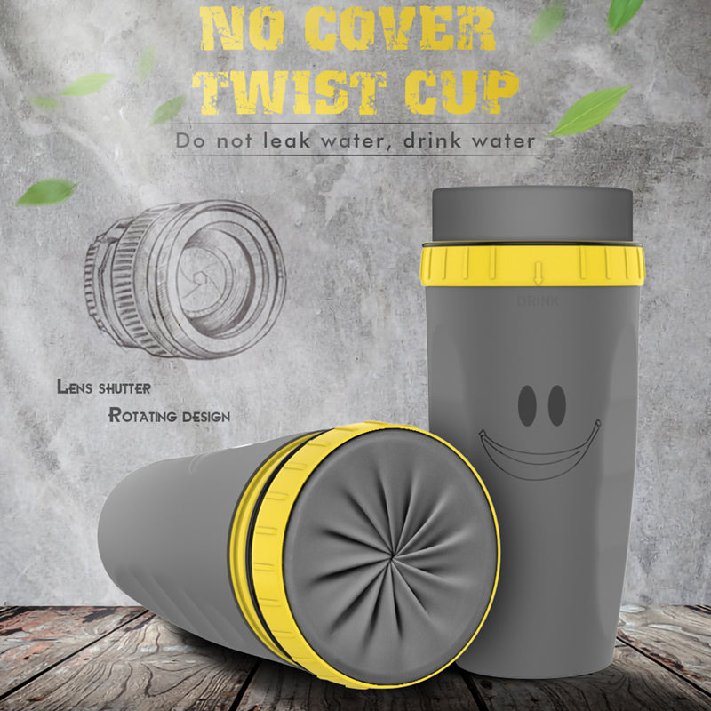 Gobelet isotherme portable sans couvercle à double paroi avec paille, idéal pour les voyages, les enfants et les adultes.