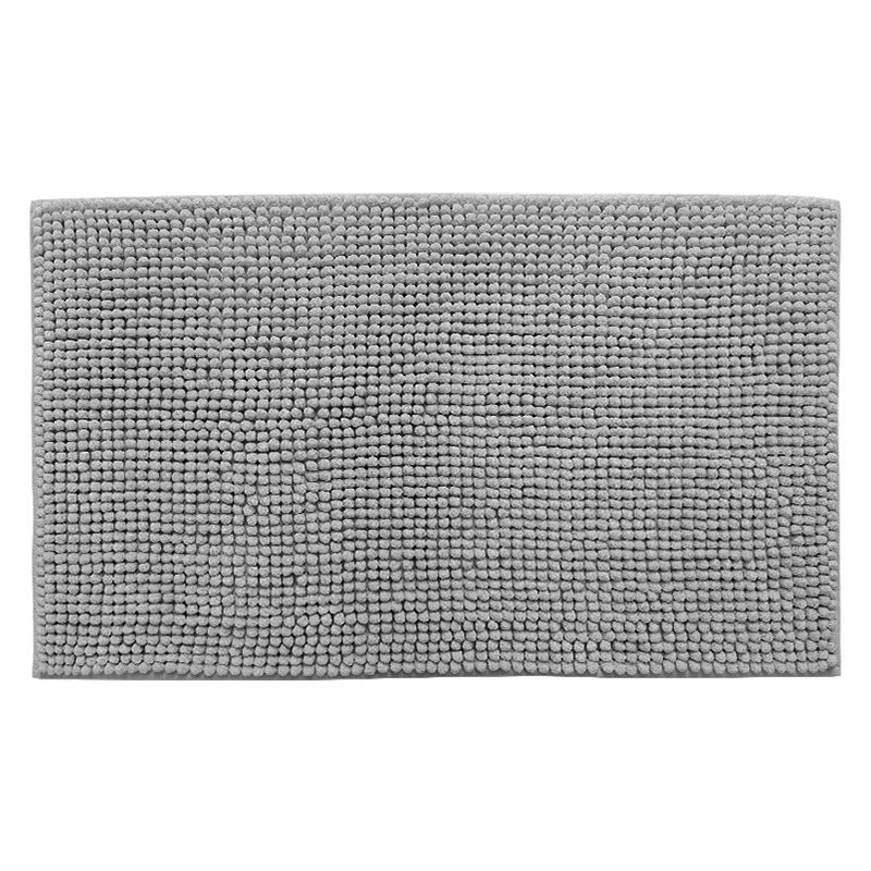 Tapis de sol en chenille de laine longue, absorbant, uni, antidérapant, pour salle de bain ou chambre à coucher, avec pédales.