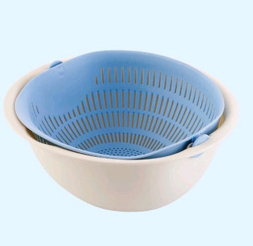 Panier égouttoir portable détachable à double couche pour fruits et légumes, pour le nettoyage des nouilles de riz lavées
