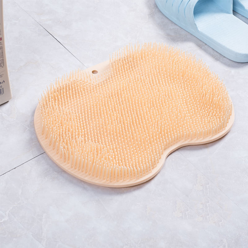 Brosse de bain massante, tapis de bain antidérapant, brosse de massage du dos, ventouse en silicone, coussinet de massage des pieds, outil de nettoyage du corps