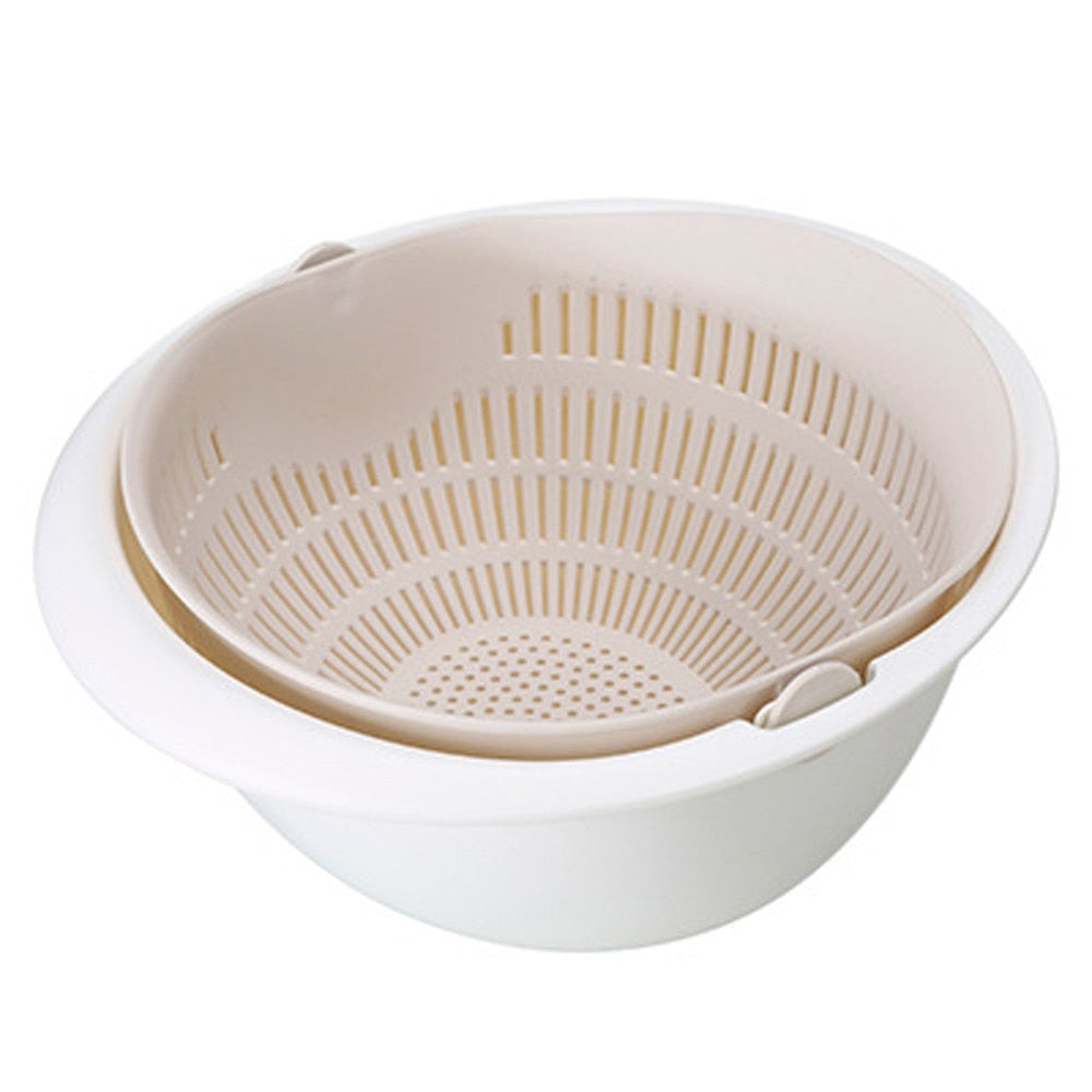 Panier égouttoir portable détachable à double couche pour fruits et légumes, pour le nettoyage des nouilles de riz lavées