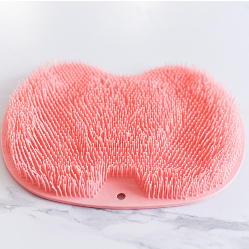Brosse de bain massante, tapis de bain antidérapant, brosse de massage du dos, ventouse en silicone, coussinet de massage des pieds, outil de nettoyage du corps