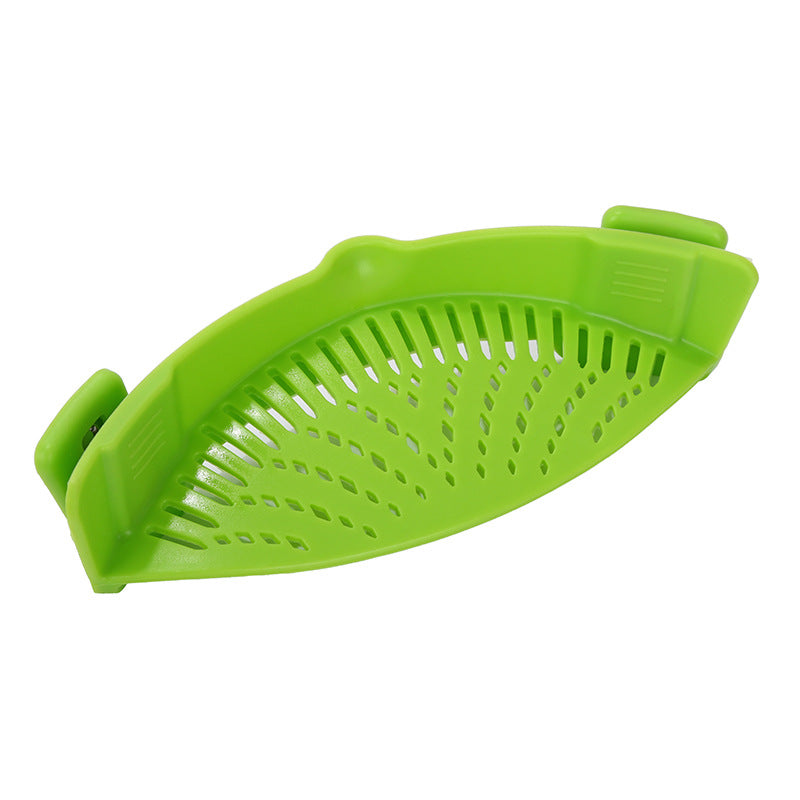 Passoire à huile en silicone à clipser pour casseroles, poêles et bols. Passoire créative pour égoutter le riz et les liquides. Convient à toutes les tailles de casseroles.