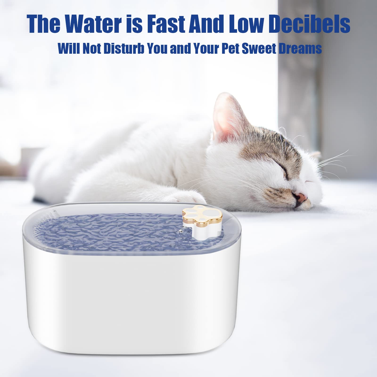 Fontaine à eau automatique 3L pour chats et chiens, avec filtre et lumière LED. Distributeur d'eau ultra-silencieux.