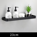 Étagère de salle de bain noire en aluminium, fixation murale 