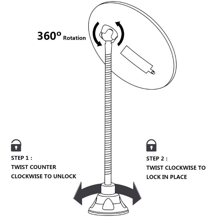 Miroir de maquillage lumineux LED pivotant à 360° avec grossissement x10