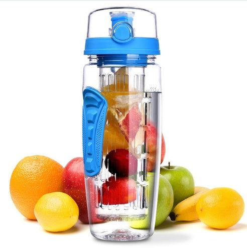 Bouteille shaker à jus avec infuseur à fruits gratuit, bouteille de camping portable pour l'escalade