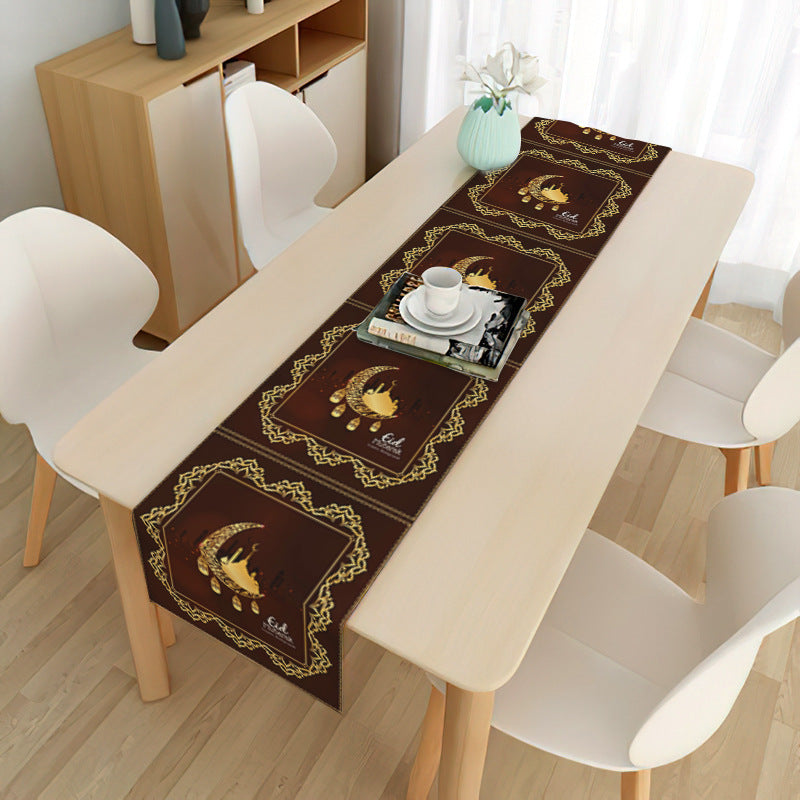 Drapeau de table décoratif en tissu pour la maison musulmane pendant le Ramadan