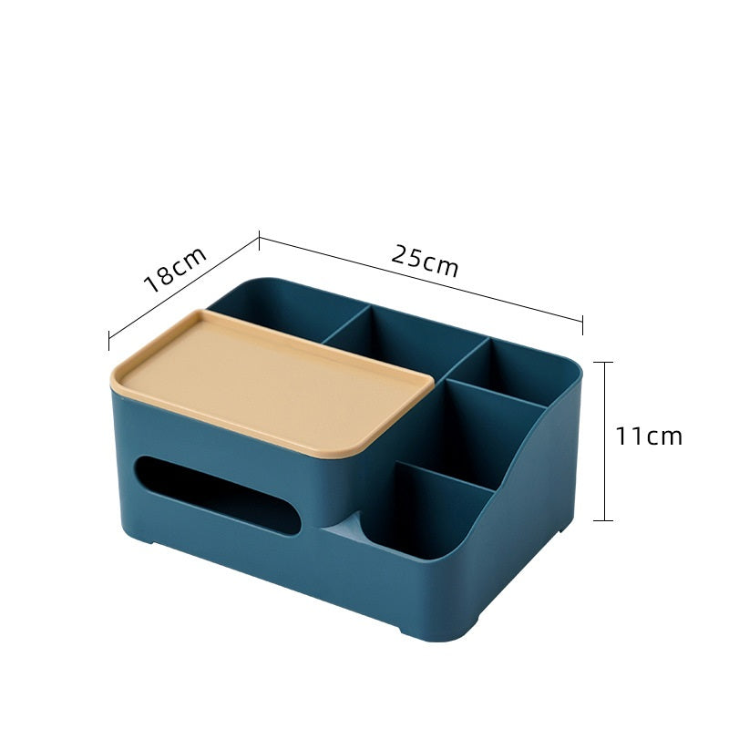 Boîte de rangement multifonctionnelle pour mouchoirs en papier avec télécommande, idéale pour le salon.