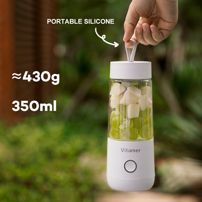 Mixeur portable 350 ml, centrifugeuse électrique rechargeable USB, mixeur à smoothies et granités, bouteille mélangeur à jus, accessoire de cuisine rechargeable par USB