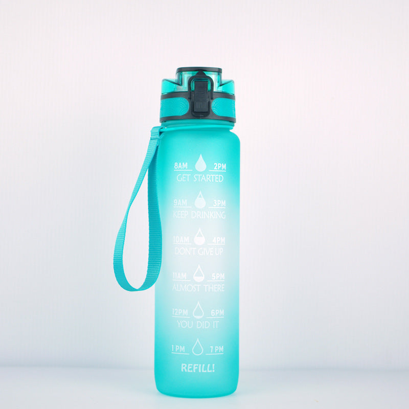 Gourde transparente 1000 ml, style kawaii, sans BPA, avec infuseur intégré. Convient également pour le sport et le lait. Gourde transparente.
