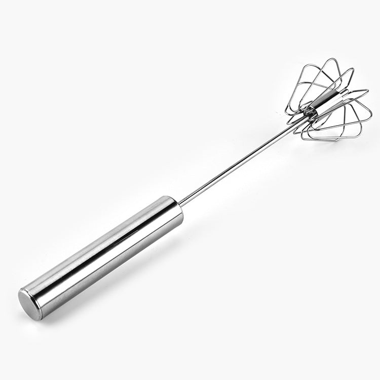 Batteur à œufs semi-automatique en acier inoxydable, outil de cuisine portatif