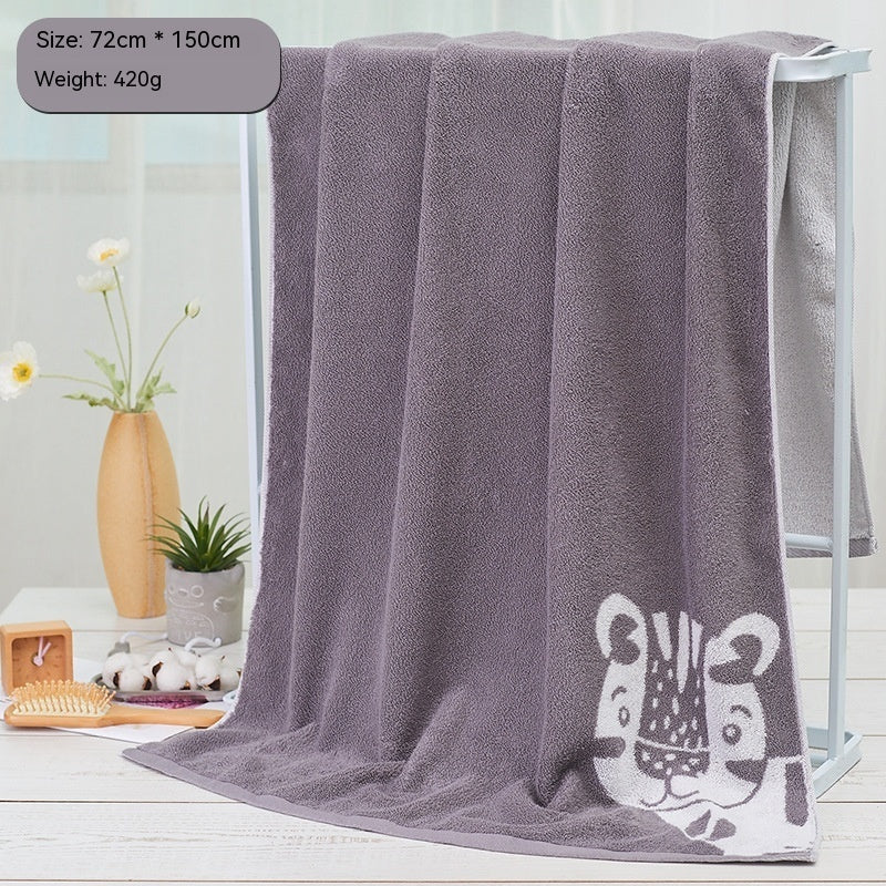 Serviette de bain douce, épaisse, absorbante et à séchage rapide, à motif dessin animé mignon, idéale pour la maison et les voyages.