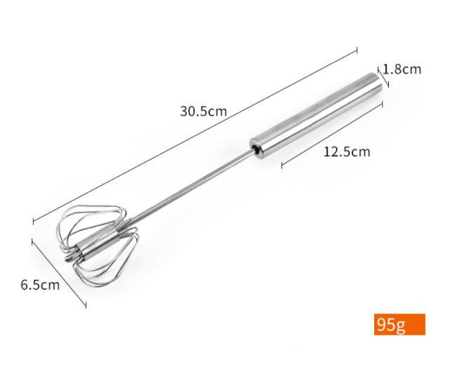 Batteur à œufs semi-automatique en acier inoxydable, outil de cuisine portatif