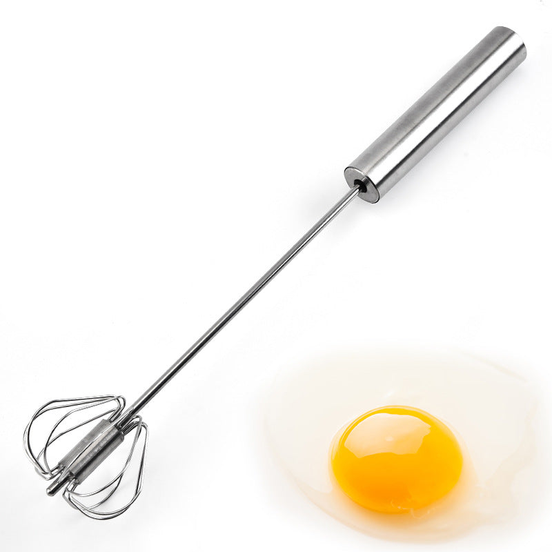 Batteur à œufs semi-automatique en acier inoxydable, outil de cuisine portatif