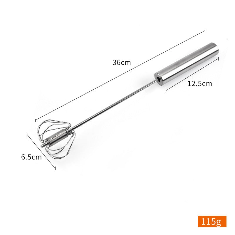Batteur à œufs semi-automatique en acier inoxydable, outil de cuisine portatif