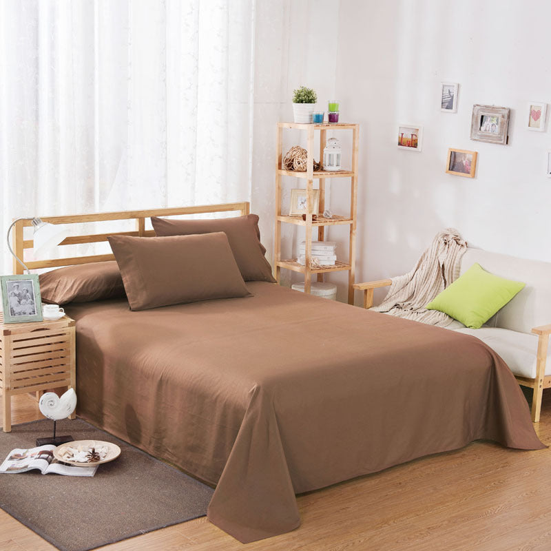 Draps de lit supplémentaires en polyester et coton de couleur pure, pour hôtels et maisons