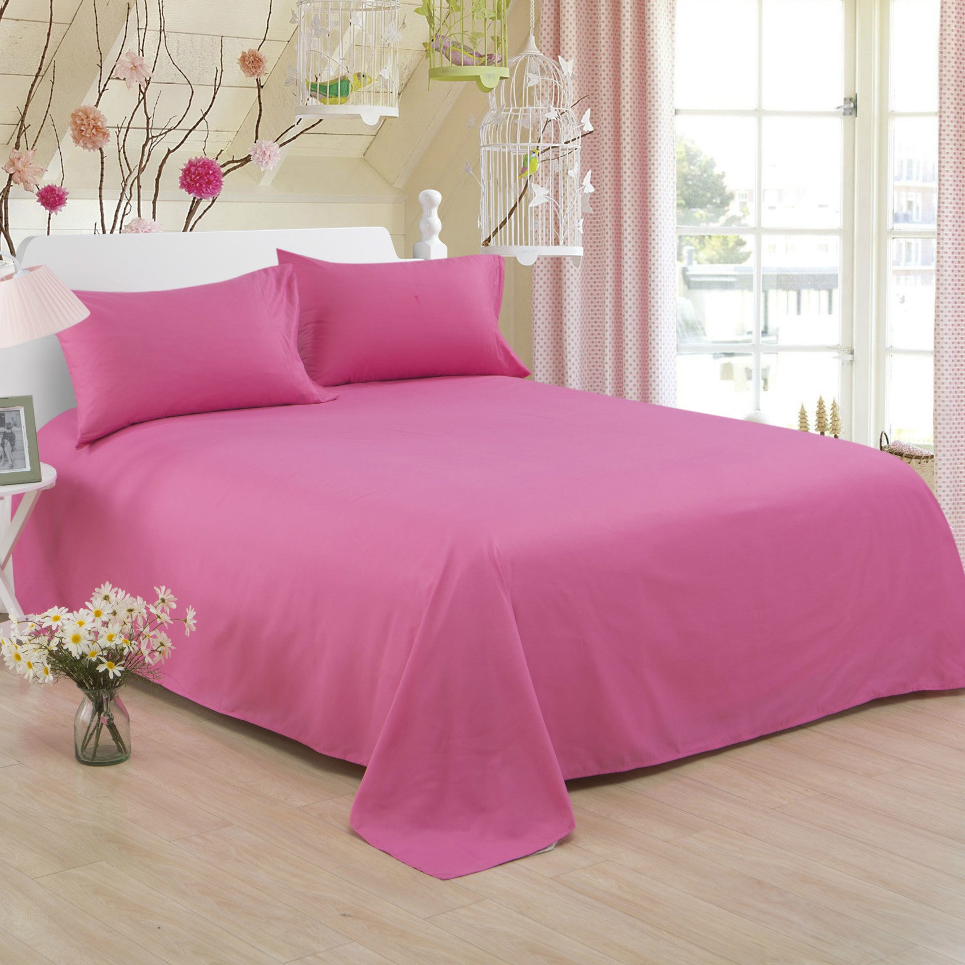 Draps de lit supplémentaires en polyester et coton de couleur pure, pour hôtels et maisons