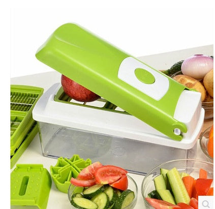 12 pièces Hachoir à légumes multifonctionnel avec poignée, râpe, coupe-légumes, ustensiles de cuisine