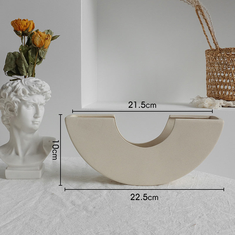 Vase en céramique minimaliste pour composition florale sèche, décoration intérieure, ornement pour salon, vases artistiques