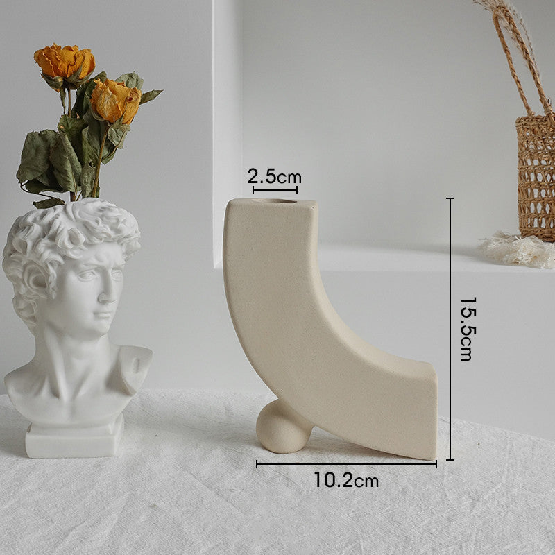Vase en céramique minimaliste pour composition florale sèche, décoration intérieure, ornement pour salon, vases artistiques