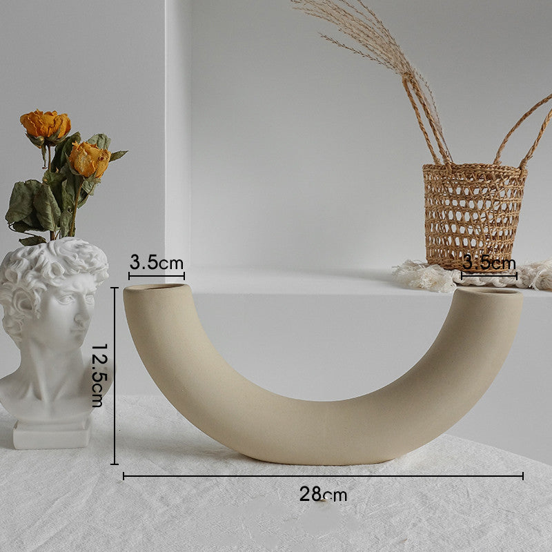 Vase en céramique minimaliste pour composition florale sèche, décoration intérieure, ornement pour salon, vases artistiques