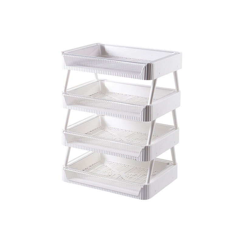 Étagère de rangement pliable pour cuisine avec panier égouttoir, porte-fruits et légumes, étagère empilable, gain de place
