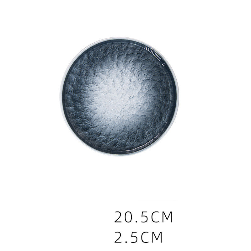 Assiette ronde plate en céramique pour steak, vaisselle créative pour la maison