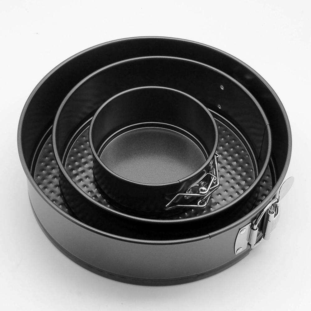 Ensemble de 3 moules à gâteaux antiadhésifs à étages, moules à charnière ronds.
