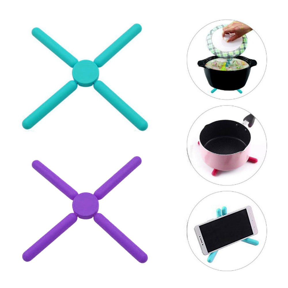 Set de table pliable en silicone, dessous de tasse isolant en forme de croix, support de téléphone portable, accessoires de cuisine pour la maison et la maison