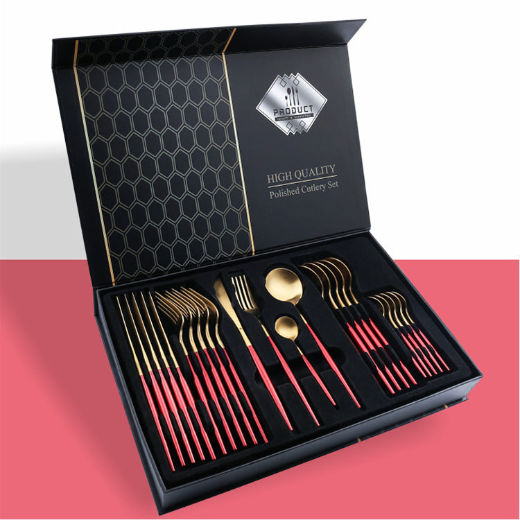 Coffret cadeau de 24 couteaux en acier inoxydable 304