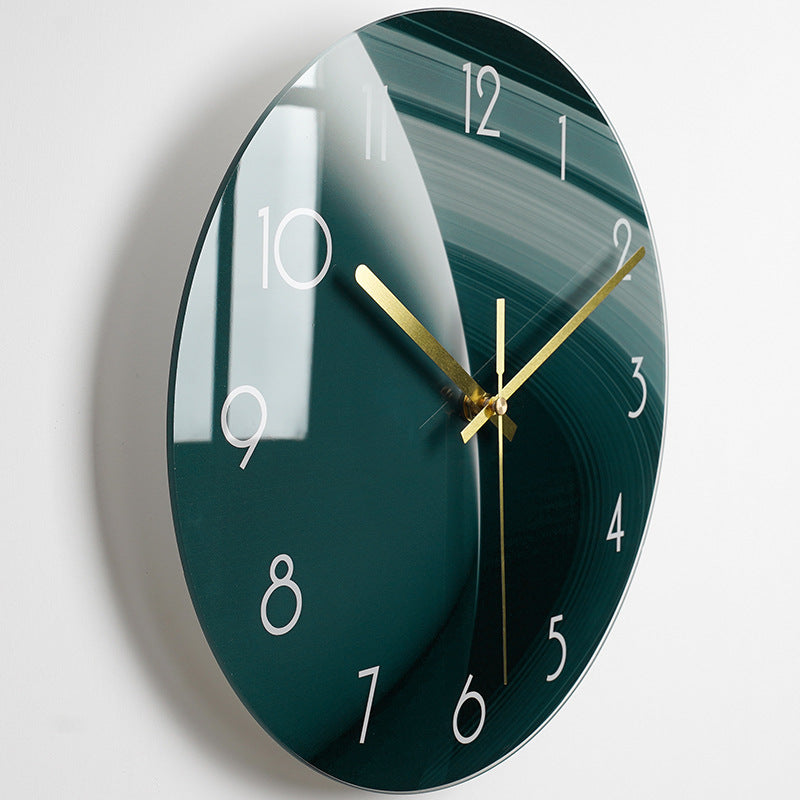 Horloge murale silencieuse de luxe pour salon, horloge en verre