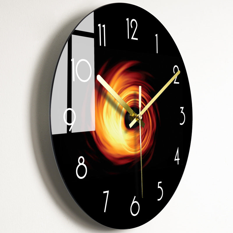 Horloge murale silencieuse de luxe pour salon, horloge en verre
