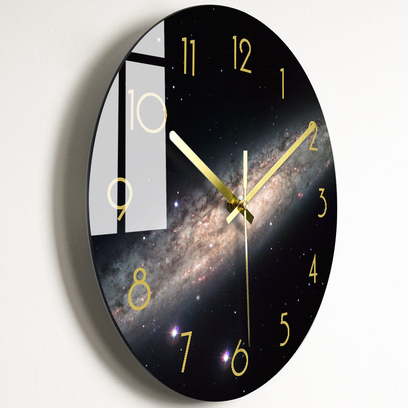 Horloge murale silencieuse de luxe pour salon, horloge en verre
