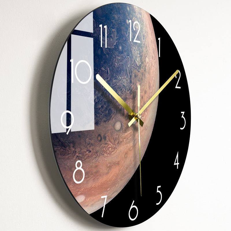 Horloge murale silencieuse de luxe pour salon, horloge en verre
