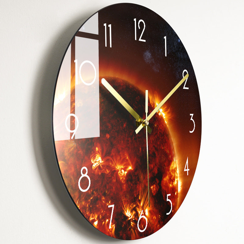 Horloge murale silencieuse de luxe pour salon, horloge en verre