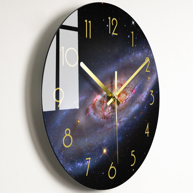 Horloge murale silencieuse de luxe pour salon, horloge en verre