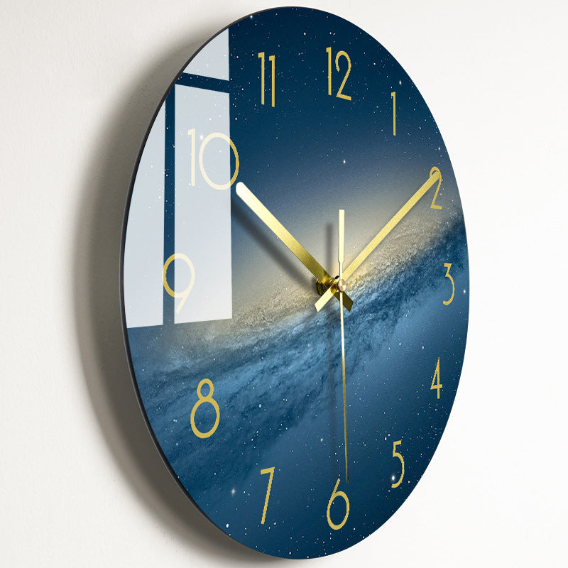 Horloge murale silencieuse de luxe pour salon, horloge en verre