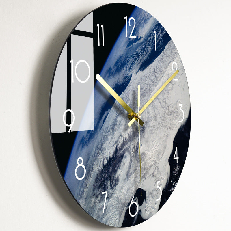 Horloge murale silencieuse de luxe pour salon, horloge en verre