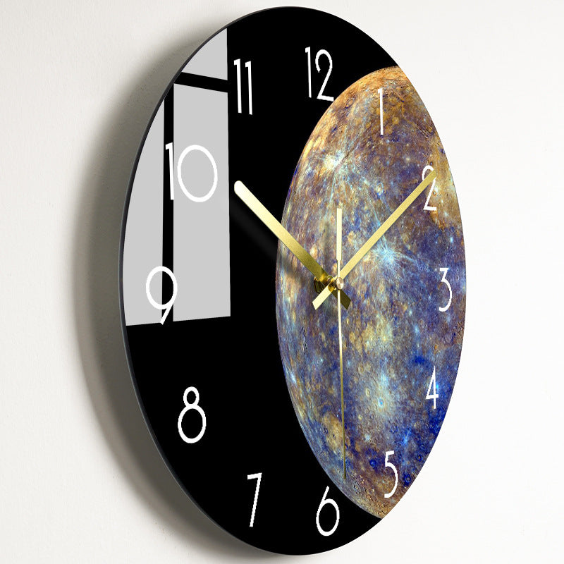 Horloge murale silencieuse de luxe pour salon, horloge en verre