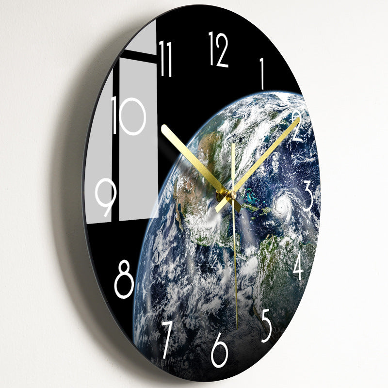 Horloge murale silencieuse de luxe pour salon, horloge en verre