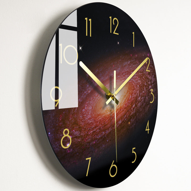 Horloge murale silencieuse de luxe pour salon, horloge en verre