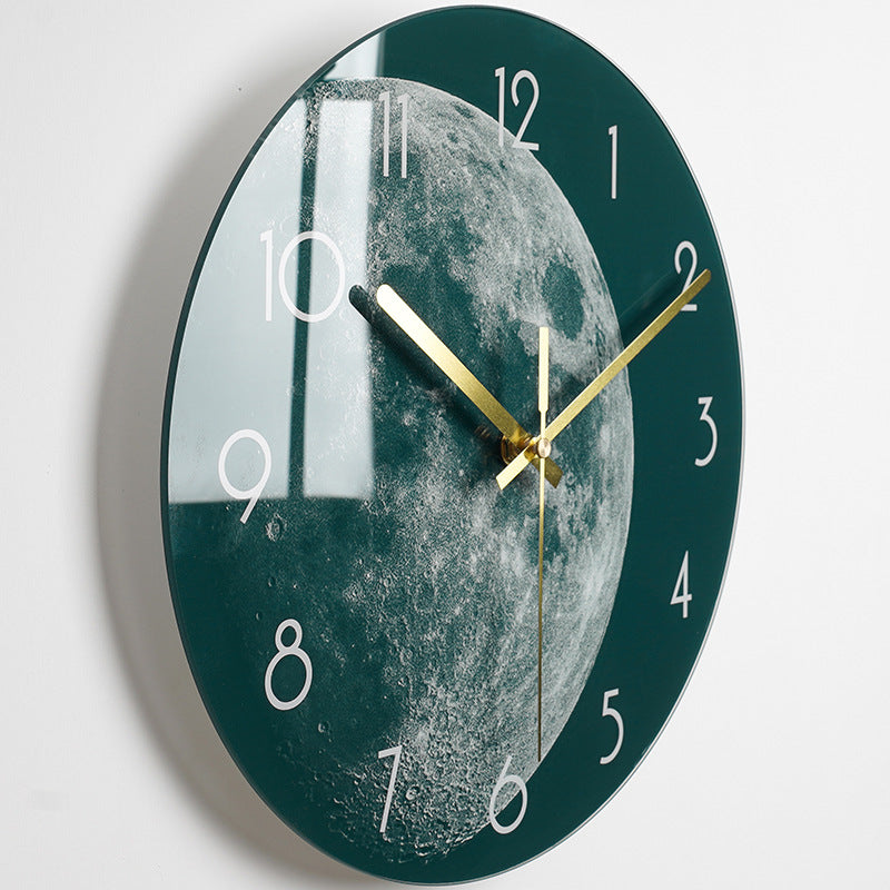 Horloge murale silencieuse de luxe pour salon, horloge en verre