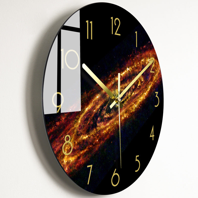 Horloge murale silencieuse de luxe pour salon, horloge en verre